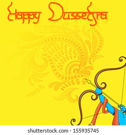 vector illustration of Rama killing Ravana in Happy Dussehra