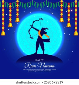 Vector illustration of Rama Navami social media template