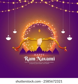 Vector illustration of Rama Navami social media template