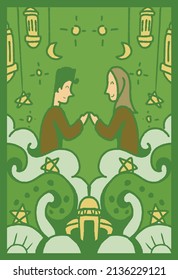 
vector illustration of ramadan background with copy space