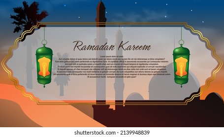 ilustración vectorial de fondo ramadan buena para tarjeta de saludo ramadan, promoción ramadan, contenido de fondo ramadan, impresión, etc.