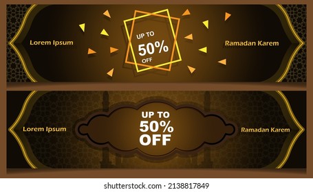 vector illustration of ramadan banner, good for ramadan background sale content, ramadan background content etc.