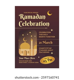 Vector illustration of Ramadan celebration flyer poster template design