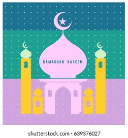 Vector illustration for Ramadan with colorful elements and mosque. Islamic Celebration Poster and advertising. Logo and Icon Ramadan Celebration.
