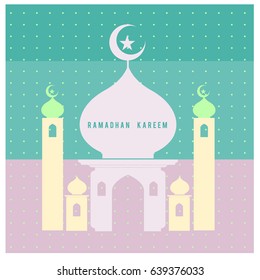 Vector illustration for Ramadan with colorful elements and mosque. Islamic Celebration Poster and advertising. Logo and Icon Ramadan Celebration.