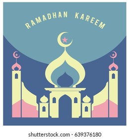 Vector illustration for Ramadan with colorful elements and mosque. Islamic Celebration Poster and advertising. Logo and Icon Ramadan Celebration.