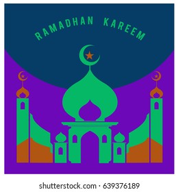 Vector illustration for Ramadan with colorful elements and mosque. Islamic Celebration Poster and advertising. Logo and Icon Ramadan Celebration.