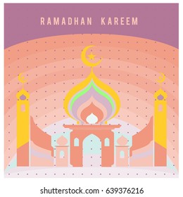 Vector illustration for Ramadan with colorful elements and mosque. Islamic Celebration Poster and advertising. Logo and Icon Ramadan Celebration.