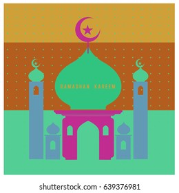 Vector illustration for Ramadan with colorful elements and mosque. Islamic Celebration Poster and advertising. Logo and Icon Ramadan Celebration.