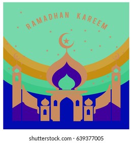 Vector illustration for Ramadan with colorful elements and mosque. Islamic Celebration Poster and advertising. Logo and Icon Ramadan Celebration.