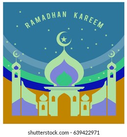 Vector illustration for Ramadan with colorful elements and mosque. Islamic Celebration Poster and advertising. Logo and Icon Ramadan Celebration.