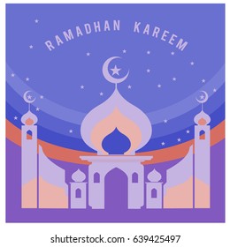 Vector illustration for Ramadan with colorful elements and mosque. Islamic Celebration Poster and advertising. Logo and Icon Ramadan Celebration.