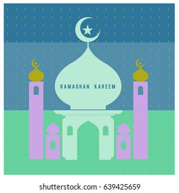 Vector illustration for Ramadan with colorful elements and mosque. Islamic Celebration Poster and advertising. Logo and Icon Ramadan Celebration.