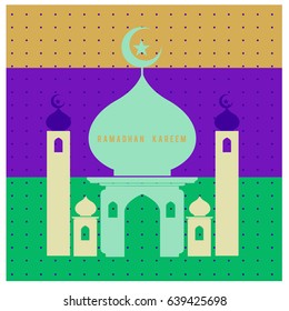Vector illustration for Ramadan with colorful elements and mosque. Islamic Celebration Poster and advertising. Logo and Icon Ramadan Celebration.