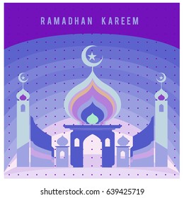 Vector illustration for Ramadan with colorful elements and mosque. Islamic Celebration Poster and advertising. Logo and Icon Ramadan Celebration.