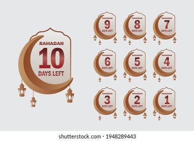 Vector illustration of ramadan countdown days design