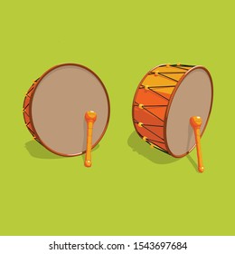 vector illustration of Ramadan Drum on green background