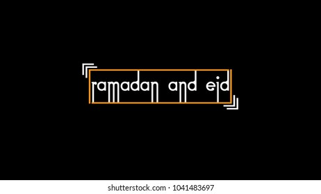 Vector illustration of ramadan and eid al fitr muslim traditional holiday. Typographical design. 