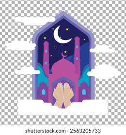 Vector Illustration of ramadan greeting or happy ed mubarak, Business Concept, Ramadan Concept, Ramadan Kareem, Flat Design