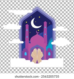 Vector Illustration of ramadan greeting or happy ed mubarak, Business Concept, Ramadan Concept, Ramadan Kareem, Flat Design