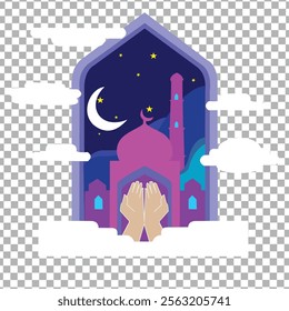 Vector Illustration of ramadan greeting or happy ed mubarak, Business Concept, Ramadan Concept, Ramadan Kareem, Flat Design