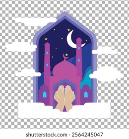 Vector Illustration of ramadan greeting or happy ed mubarak, Business Concept, Ramadan Concept, Ramadan Kareem, Flat Design