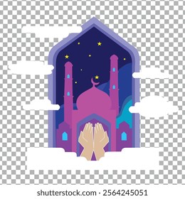 Vector Illustration of ramadan greeting or happy ed mubarak, Business Concept, Ramadan Concept, Ramadan Kareem, Flat Design