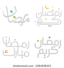 Vektorgrafik von Ramadan Kareem arabischer Kalligrafie für muslimische Feiern.
