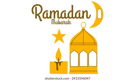 Vector illustration Ramadan Kareem background with lantern. Celebrate banner. 