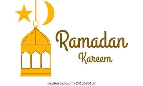 Vector illustration Ramadan Kareem background with lantern. Celebrate banner. 