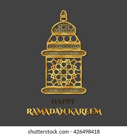 Vector Illustration of Ramadan Kareem for Design. Gold Ramadan Kareem Background, Banner. Ramadan Greeting card. Ramadan Mubarak Element. Ramadan Kareem Template. Celebration Ramadan Kareem