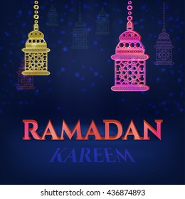 Vector Illustration of Ramadan Kareem for Design, Website, Background, Banner. Greeting card Element Template with ornaments