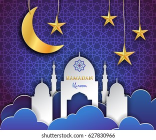 Vector Illustration of Ramadan Kareem for Design, Website, Background, Banner. Greeting card Element Template