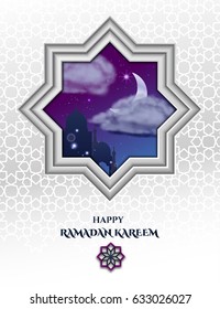 Vector Illustration of Ramadan Kareem for Design, Website, Background, Banner. Greeting card Element Template