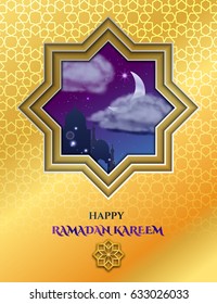 Vector Illustration of Ramadan Kareem for Design, Website, Background, Banner. Greeting card Element Template