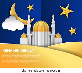 Vector Illustration of Ramadan Kareem for Design, Website, Background, Banner. Greeting card Element Template