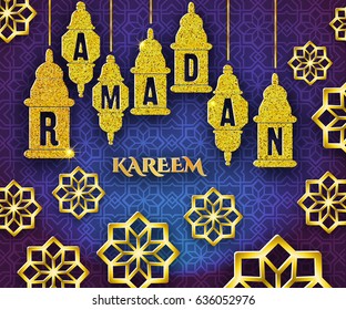 Vector Illustration of Ramadan Kareem for Design, Website, Background, Banner. Greeting card Element Template