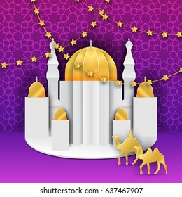 Vector Illustration of Ramadan Kareem for Design, Website, Background, Banner. Greeting card Element Template