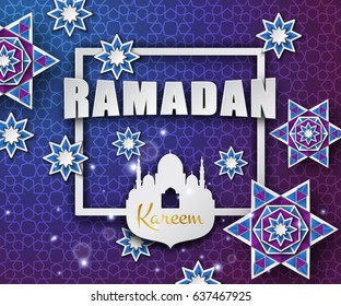 Vector Illustration of Ramadan Kareem for Design, Website, Background, Banner. Greeting card Element Template