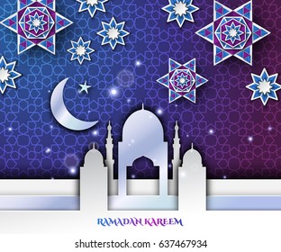 Vector Illustration of Ramadan Kareem for Design, Website, Background, Banner. Greeting card Element Template