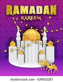 Vector Illustration of Ramadan Kareem for Design, Website, Background, Banner. Greeting card Element Template
