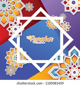 vector illustration of ramadan kareem gift card design template