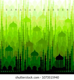 vector illustration of Ramadan Kareem ( Greetings for Ramadan) background with Islamic Mosque