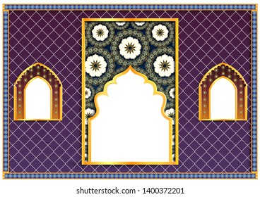 vector illustration of Ramadan Kareem ( Greetings for Ramadan) background with Islamic Mosque