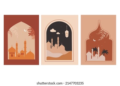 vector illustration of Ramadan Kareem ( Greetings for Ramadan) background with Islamic Mosque