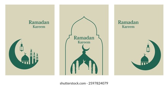 vector illustration of Ramadan Kareem ( Greetings for Ramadan) background with Islamic Mosque