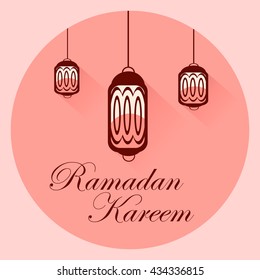 vector illustration Ramadan Kareem round icon