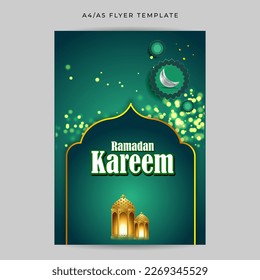 Vector illustration of Ramadan Kareem social media story feed mockup template