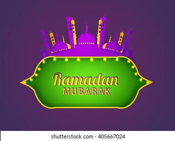 Vector illustration of Ramadan Kareem with text space background.