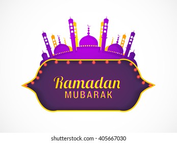 Vector illustration of Ramadan Kareem with text space background.